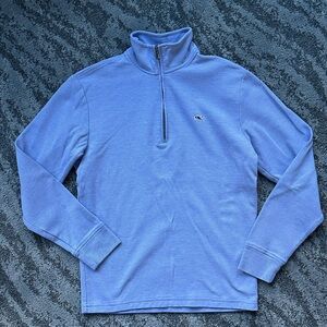 Vineyard Vines Saltwater Quarter Zip Soft Blue Fabric size XS